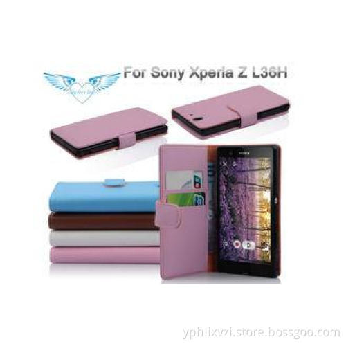 Pink Plain Leather Sony Xperia Cell Phone Cases , Custom Pr